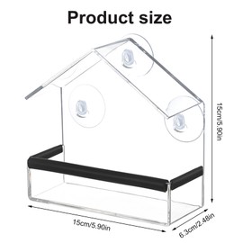 Vogelhaus Fensterscheibe, Bird Feeders, Acryl Vogelhäuschen für Fenster Futterhaus für Vögel, Transparent Vogelfutterhaus zum Aufhängen, Futterspender mit Saugnäpfen für Wildvögel Finken Bluebirds