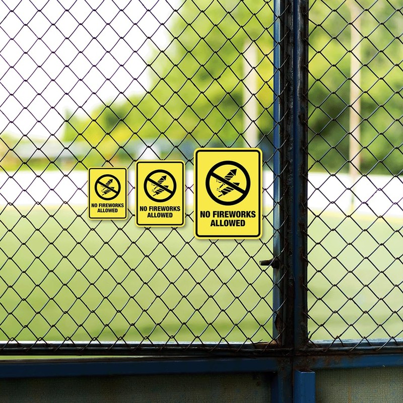 Portrait Round Plus No Fireworks Allowed Wall or Door Sign