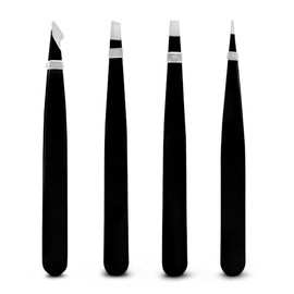 Juego de Pinzas para Cejas, Acero Inoxidable Pinza Inclinada, Pinzas Profesionales para Cejas Antideslizantes, Aplicar para Cuidado Personal para Vello Facial, Vello Encarnado, Puntos Negros