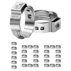 100 Pack 3/4 Inch PEX Cinch Clamps, Stainless Steel Single Ear Hose Clamps, for PEX Pipe