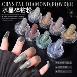 Super Flash Glitter Mesh Nail Rhinestones & Sequins - 8 Colors One Size/Super Flash Diamond 10ea