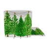 Caspari Christmas Trees with Lights Square Paper Dinner Plates -