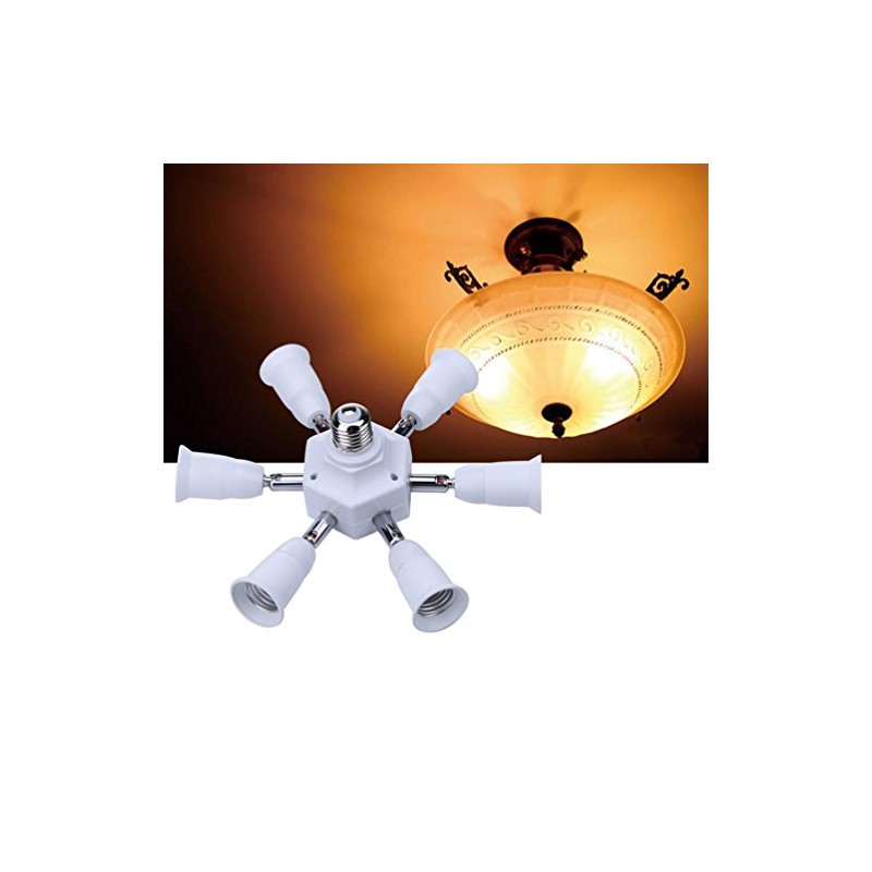 FINELED 7 in 1 E27 E26 Socket Adapter Splitter ,E26