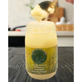 The Beef Tallow Company | 100% Pure small batch pasture raised beef tallow | Dry rendendered, non deoderized for rich beef flavor| Saftey shrink sealed glasss jar | Locally sourced and made in the Hudson Valley | No additives, No preservatives, All Natural , Keto, Paleo friendly | No GMO, Microplastic free