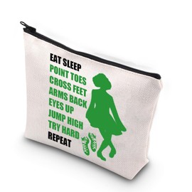 Irish Dance Canvas Makeup Bag Irish Dance Lover Gifts Irish Dance Teacher Gifts Irish Dance Team Gifts Zipper Bag (Point Toes 1UK)