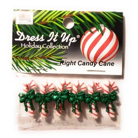 Right Candy Cane - Holiday Collection by Dress it Up Buttons & Embellishments - 6 Pieces