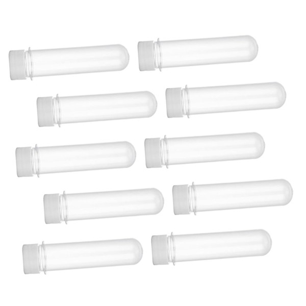 NOLITOY 10 PCS Reusable Plastic Test Tubes with Lids Portable