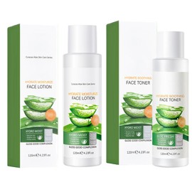 120 ml Facial Toner + 120 ml Aloe Vera Lotion with Aloe Vera, Aloe Vera Moisturising, Aloe Soothing Gel, Vera Gel for Dry, Mild Facial Cleansing, Pure Natural Tone (6)