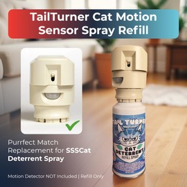 ForgeLux Tail Turner Cat Deterrent Spray Refill Pack - Motion-Activated Cat Deterrent Spray Compatible with SSSCAT Spray System - Safe, USA-Made Pet Training Solution for Problem Areas (1 Pack)