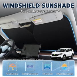 Karltys Car Reflective Windshield Sun Shade for 2017-2022 Honda CR-V, UPF50+ Front Windshield Sunshade for Honda CRV Window Cover Foldable Sun Visor Protector Blocks 99% Sun Heat UV Rays