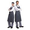 Whites Chefs Apparel Butchers Apron Polycotton Navy Stripe Extra Large