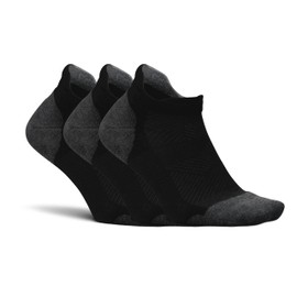 Feetures Elite Max Cushion No Show Tab - Running Socks for Men & Women - Athletic Compression Socks - Moisture Wicking - X-Large, New Black-3Pack