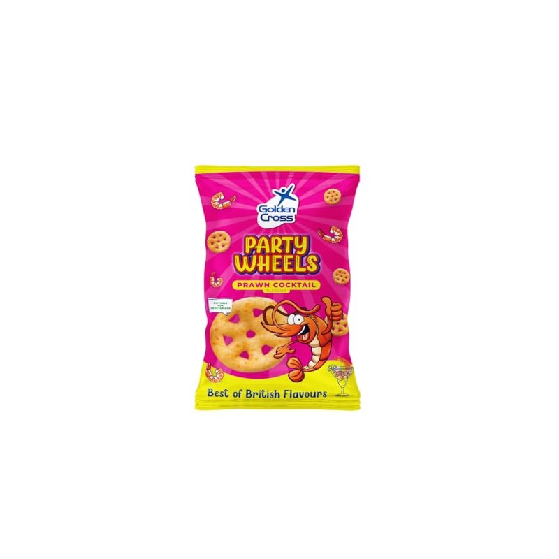 Golden Cross Party Wheels, Prawn Cocktail Flavour, 12 x 90g