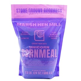 Marsh Hen Mill Unicorn Heirloom Stone Ground Cornmeal | Creamy Texture for Exceptional Cornbread Corn Cakes & Pie Crust | Gluten Free Flour for Instant Quick Meals | Pure All-Natural Corn | 24 Oz Pack