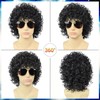 YTbeauty Black Men Wig + Glasses for Disco Costume Heat