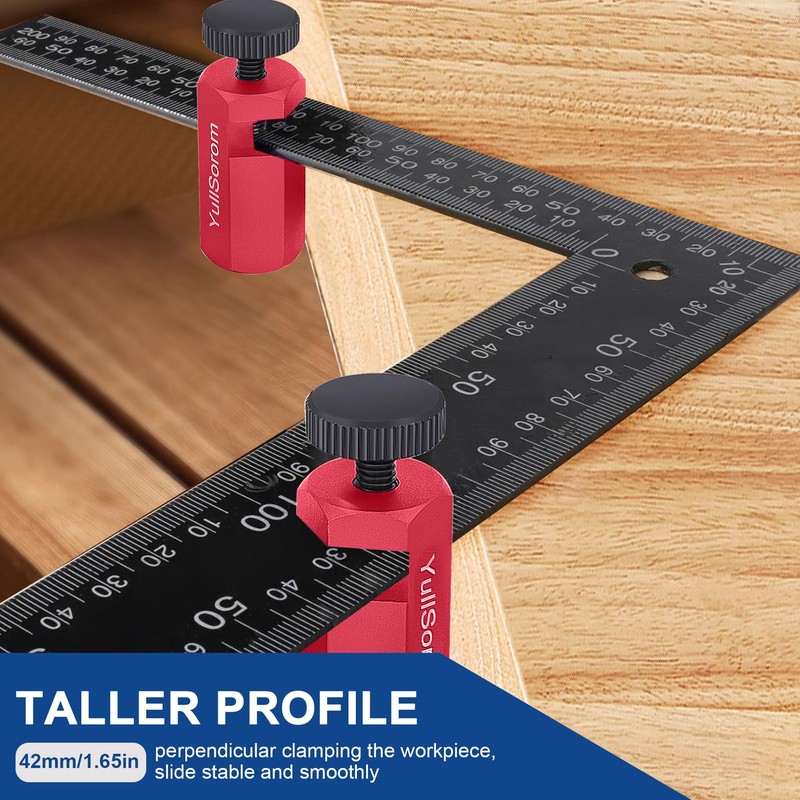 Tall Stair Gauges for Framing Square with Holder and Carabiner