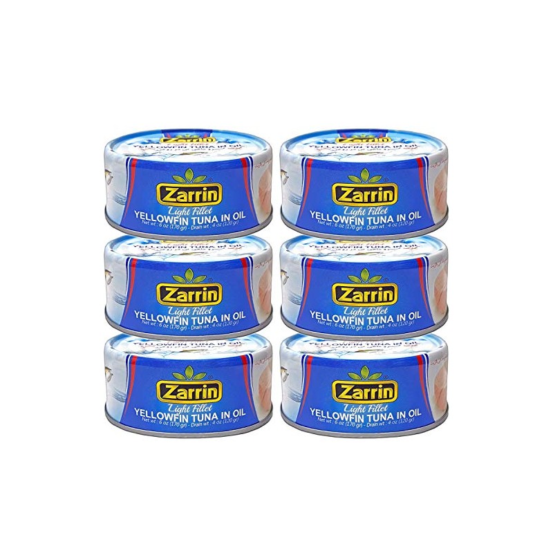Zarrin - Yellowfin Tuna in Oil, Prime Light Fillet, 6