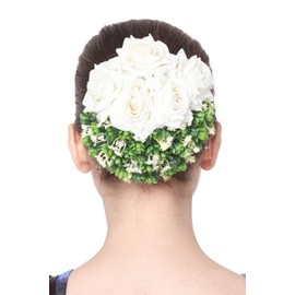 Blooming Artificial Flowers Hair Buns for Wedding, Party, and Other Occassions