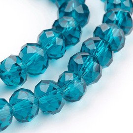 Czech Crystal Glass Beads, CZ Bohemian Faceted Rondelle Glass Beads, 4/6/8/10 mm (Indian Sapphire, 6x4 mm)