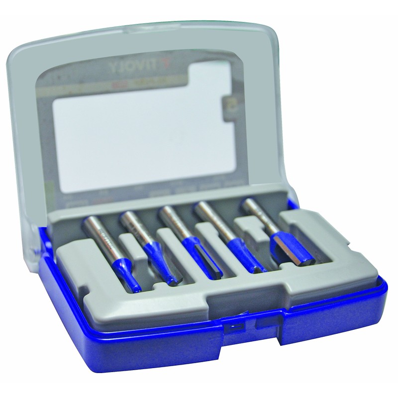 Tivoly XT606470001 Set of 5 Straight Router Bits Grey