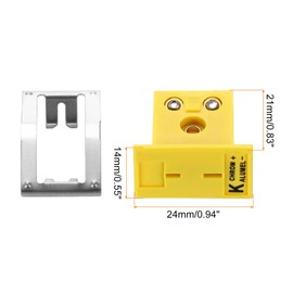 MECCANIXITY K Type Panel Mount Thermocouple Female Mini Socket High Temperature 220°C(428°F) for Thermocouple Wire Connectors Male Plug Yellow 6pcs