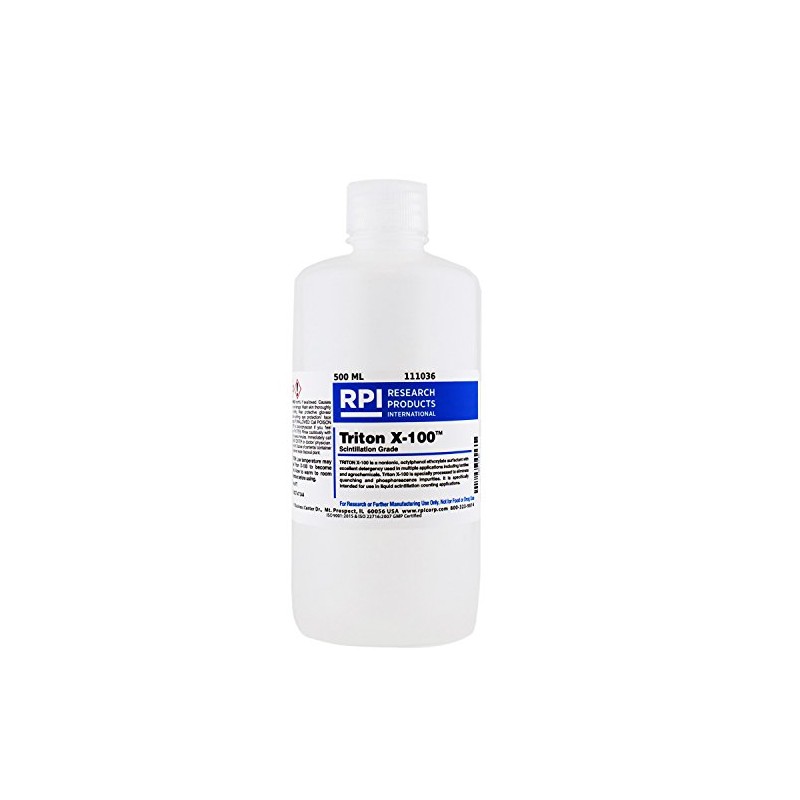RPI Triton X-100, Scintillation Grade Liquid Surfactant, 500 Milliliter Bottle