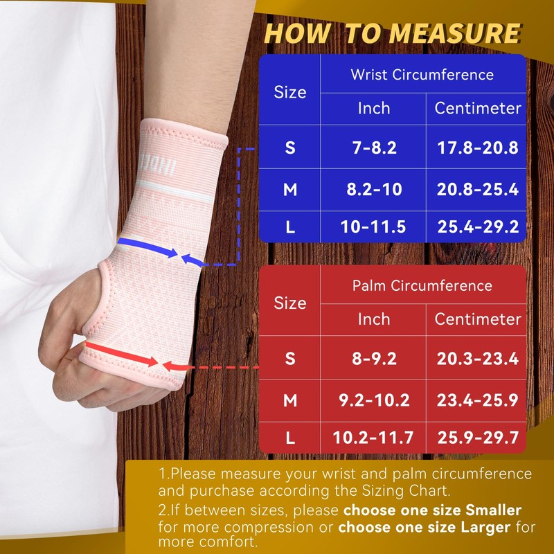 INDEEMAX Copper Wrist Compression Sleeve 1 Pair, Comfortable Hand Brace