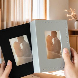 Photo Album 4x6 100 Pockets,Leather Cover Picture Albums for Family Wedding Anniversary Baby Vacation (Gray, 100 Pockets)