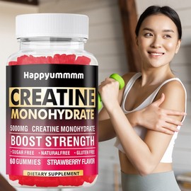 Happyummmm Creatine Monohydrate Gummies 5000mg Unisex Chewable Creatine, 5 Pieces, 60 Tablets / Happyummmm 크레아틴 모노하이드레이트 구미 5000mg 남녀공용 츄어블 크레아틴, 5개, 60정
