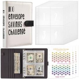 Budget Planner, German Budget Planner, Money Organiser with 100 Binder Pockets, A5 Multi-Colour Ring Binder for Financial Planner, Budget, Saving Folder, Cash Stuffing, Starter Set, Birthday Gift