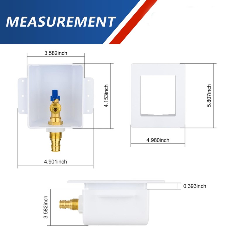 GUOFIS Ice Maker Outlet Box,1/2 Inch PEX-A F1960 Expansion Inlet