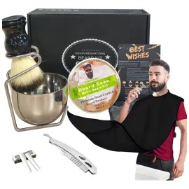 Kit Barba Cuidado De Hombre Herramientas De Aseo Regalo 8pzs, Kit Cuidado Barba 8 En 1 Incluye Cepillo Para Barba, Cuenco De Afeitado, Crema De Afeitar Etc, Mejor Regalo Perfecto Para Hombre Papa Amig