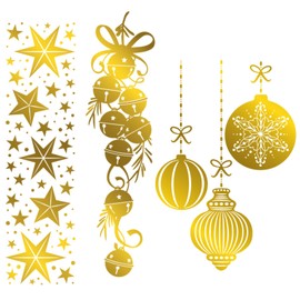 Briartw Christmas Baubles Bell Stars Decoration Metal Embossing Die Hot Foil Plate Dies 3 Pcs Set DIY Scrapbooking Embossing Stencil Album Paper Craft Cardmaking Art Template