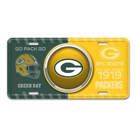 FANMATS 43258 Green Bay Packers Embossed Metal License Plate