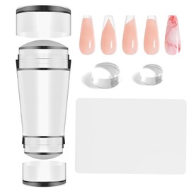 French Tip Stamp Tool,Silicone Nail Stamp Art Design Tools(Dual-Sided Stamping Heads)