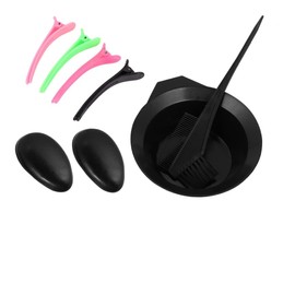 Baluue 3sets Hair Coloring Kit Set Bowl Comb Ear Caps and Sectioning Clips for Easy Dyeing and Highlights Reusable Tools for Home Salon Use Random