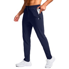 Pudolla Mens Tall Sweatpants with Adjustable Drawstring Stretchy Tall Mens Elastic Waist Pants for Travel（Navy 34-M