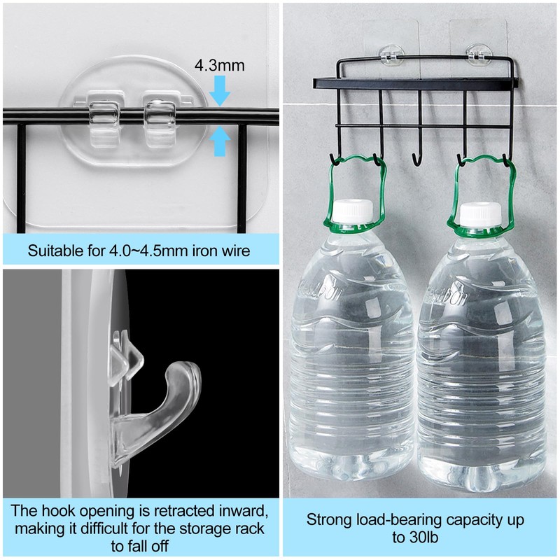 Vivinin 15 Pack Shower Caddy Adhesive Replacement, No Drilling Shower