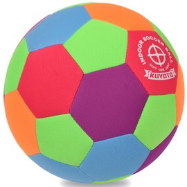 KUYOTQ Soft Fabric Indoor Size 4 Colorful Soccer Ball, Kids Youth Training Practice Indoor Soft Soccer, Lightweight Cloth Soccer Ball for Boys Girls Beginners, Living Room Bedroom Play