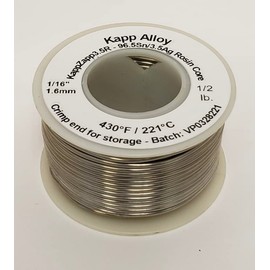 KappZapp3.5R rosin core silver solder- 1/16" x half pound spool
