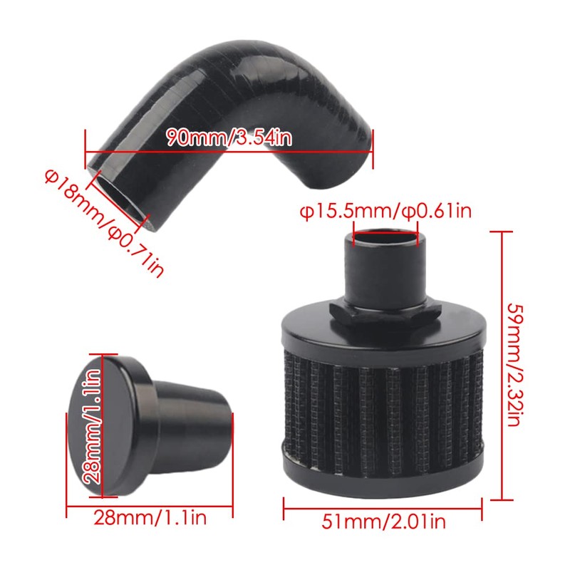 Baceyong Crankcase Bleed Pipe Change Kit, Crankcase Bleed Diverter Crankcase