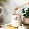 Young's Inc. Ceramic Honey Jar with Wooden Honey Dipper -