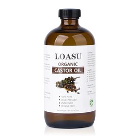 Aceite de Ricino Orgánico Prensado en Frío  Cold Pressed Castor Oil, 100 Pure, 16 fl oz                                                               