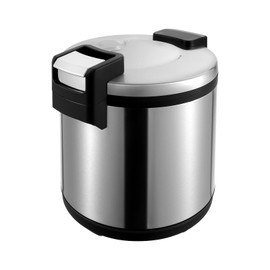 WUSILILU 19L 110W Stainless Steel Electric Rice Warmer,Commercial Grain Rice Heater Porridge Soup Warmer w/Locking Buckle & Anti-scald Handle for Party, Catering, Cafeteria