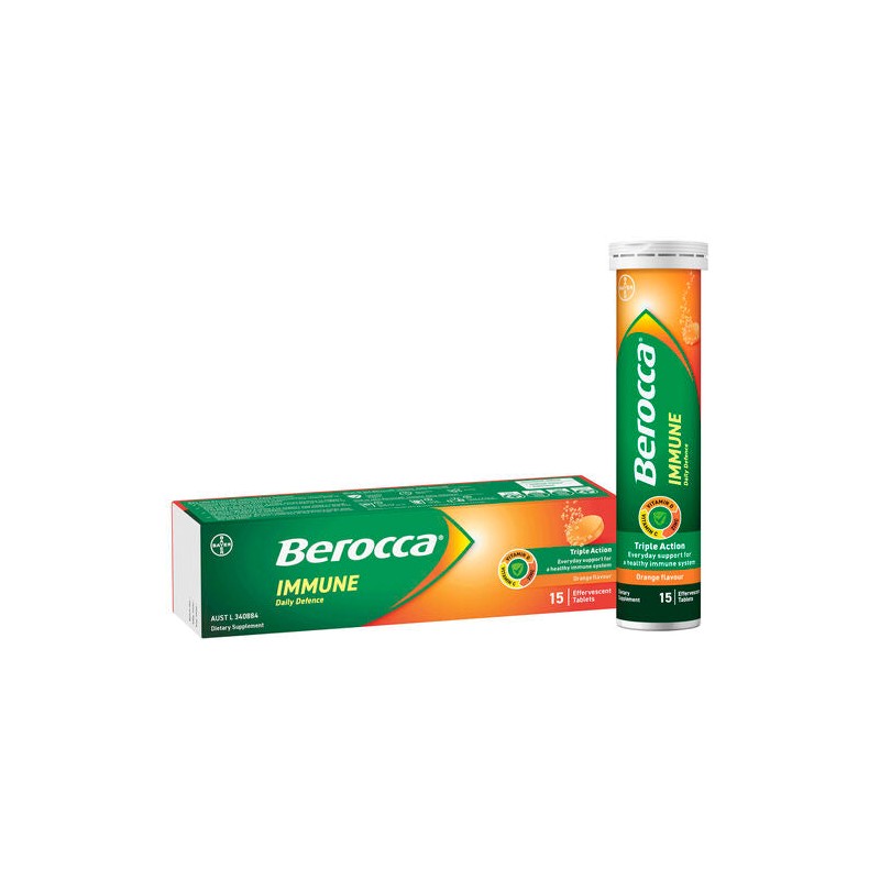 Berocca Immune Daily Defence Vitamin C, D and Zinc, Orange