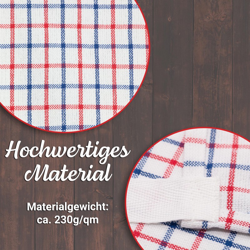 ZOLLNER Apron 100% Cotton, White, 570, Red-blue-white-chequered