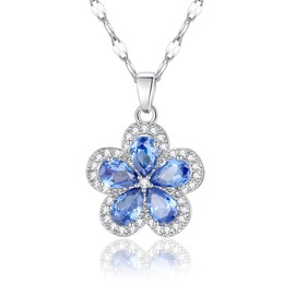 Myrnaist Flower Necklace for Women Daisy Flower with CZ Dainty Flower Pendant Necklaces Jewelry Gift for Wife Mom Girls, Stainless Steel, Zircon