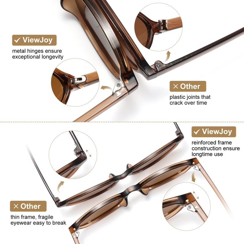 ViewJoy Retro Oval Cat Eye Sunglasses for Women Small Y2K