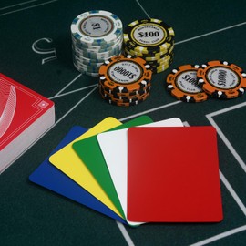 SODFAS 20 Pack Poker Size Cut Cards Plastic Casino Cut Cards 5 Colours for Texas Hold'em, Blackjack,Poker Games