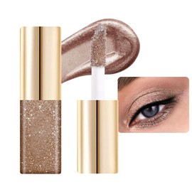 Liquid Glitter Eyeshadow, Fine shimmer highlight Liquid Glitter Eyeshadow, Long Lasting, Quick-Drying, Opaque, Gel-Based Eyeshadow For Creating High-Impact, Multi-Dimensional Eye Looks, (05#CHAMPAGNE)